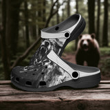 Classic Clogs Angry Bear Black and White