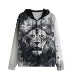 Men's Zip Up Lion Drips and Splatters Style