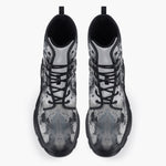 Casual Leather Chunky Boots Lion Drips and Splatters Style