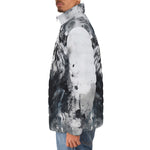 Down-Padded Puffer Jacket Lion Drips and Splatters Style