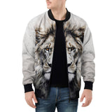 Bomber Jacket Gray Watercolor Lion