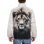 Down-Padded Puffer Jacket Gray Watercolor Lion
