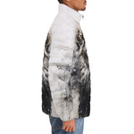 Down-Padded Puffer Jacket Gray Watercolor Lion