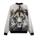 Bomber Jacket Gray Watercolor Lion