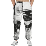 Men's Sweatpants Black and White Abstraction