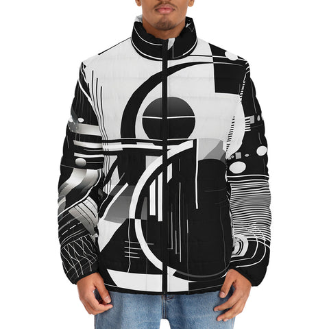 Down-Padded Puffer Jacket Geometric Postmodern