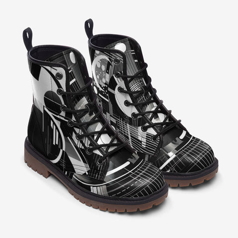 Leather Boots Geometric Postmodern