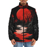 Down-Padded Puffer Jacket Surreal Landscapes Red Moon