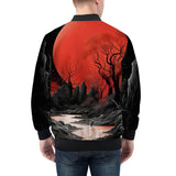 Bomber Jacket Surreal Landscapes Red Moon