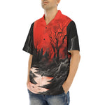 Hawaiian Shirt Surreal Landscapes Red Moon