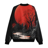 Bomber Jacket Surreal Landscapes Red Moon