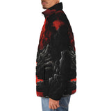 Down-Padded Puffer Jacket Surreal Landscapes Red Moon