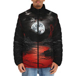 Down-Padded Puffer Jacket Surrealistic Horror Desert Landscape