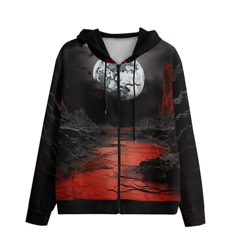 Men's Zip Up Surrealistic Horror Desert Landscape