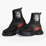 Casual Leather Chunky Boots Surrealistic Horror Desert Landscape