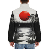 Down-Padded Puffer Jacket Japanese Surreal Art