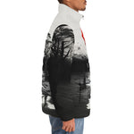 Down-Padded Puffer Jacket Japanese Surreal Art