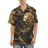 Hawaiian Shirt Golden Leaves and Lion