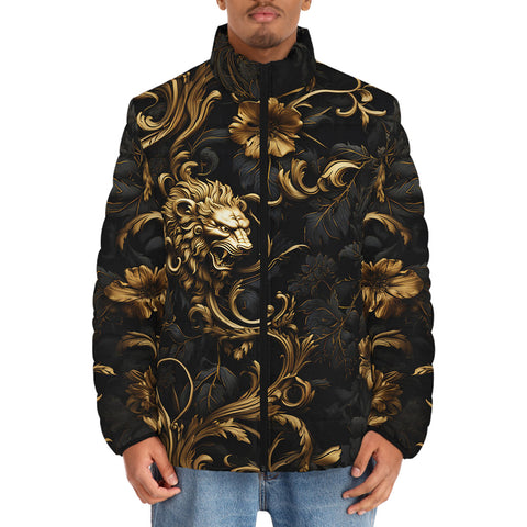 Down-Padded Puffer Jacket Golden Leaves and Lion