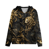 Men's Zip Up Hoodie Golden Leaves and Lion