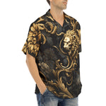 Hawaiian Shirt Golden Leaves and Lion