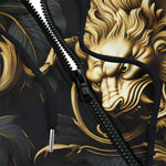 Men's Zip Up Hoodie Golden Leaves and Lion