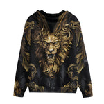 Men's Zip Up Hoodie Golden Lion Ornament