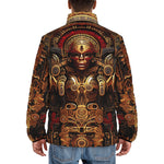 Down-Padded Puffer Jacket Mayan Mythology Art