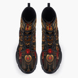 Casual Leather Chunky Boots Ancient Aztec God