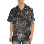 Hawaiian Shirt Black Marble Texture