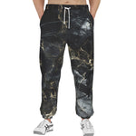 Men's Sweatpants Black Marble Texture