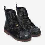 Leather Boots Black Marble Texture