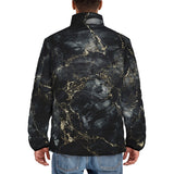 Down-Padded Puffer Jacket Black Marble Texture