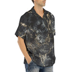 Hawaiian Shirt Black Marble Texture