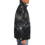 Down-Padded Puffer Jacket Black Marble Texture