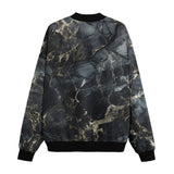 Bomber Jacket Black Marble Texture