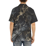 Hawaiian Shirt Black Marble Texture