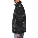 Down-Padded Puffer Jacket Black Marble Texture
