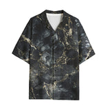 Hawaiian Shirt Black Marble Texture