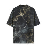 Hawaiian Shirt Black Marble Texture