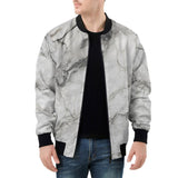 Bomber Jacket White Marble Texture