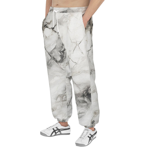 Men's Sweatpants White Marble Texture