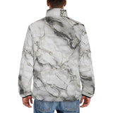 Down-Padded Puffer Jacket White Marble Texture