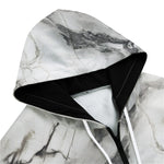 Men's Zip Up White Marble Texture