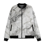 Bomber Jacket White Marble Texture