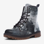 Leather Boots Swirling Gray Acril Paint