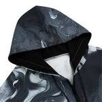 Men's Zip Up Swirling Gray Acril Paint