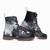 Leather Boots Swirling Gray Acril Paint