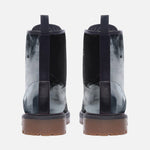 Leather Boots Swirling Gray Acril Paint