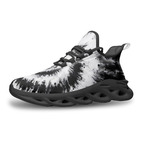 Sports Sneakers Black and White Tie Dye